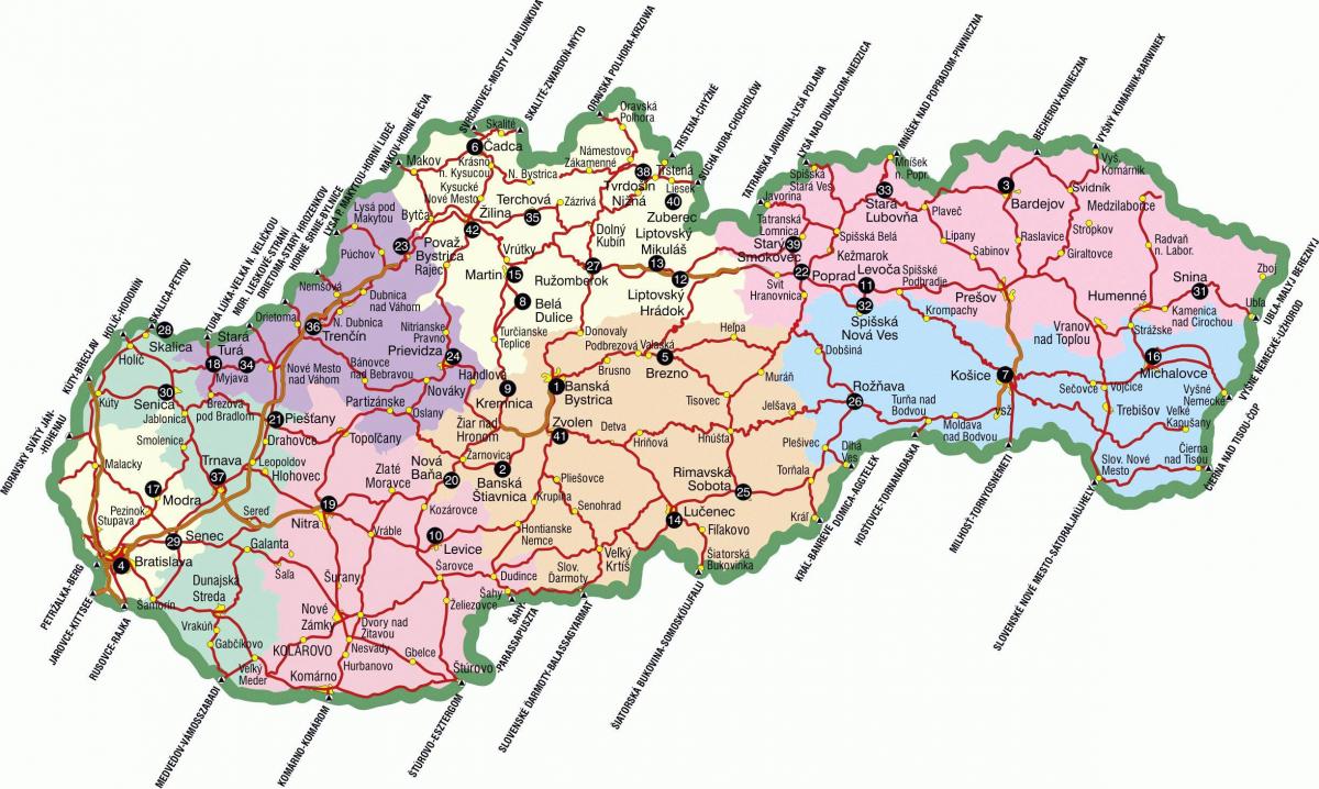 Slovakia du lịch bản đồ