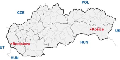 Bản đồ của kosice Slovakia